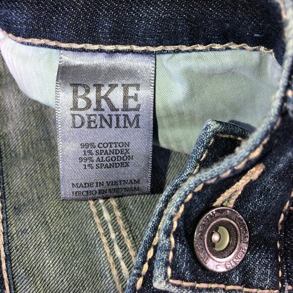 BKE Jake Straight Leg Jeans Mens 32x32 Dark Wash Stretch Denim long/tall - Picture 6 of 8